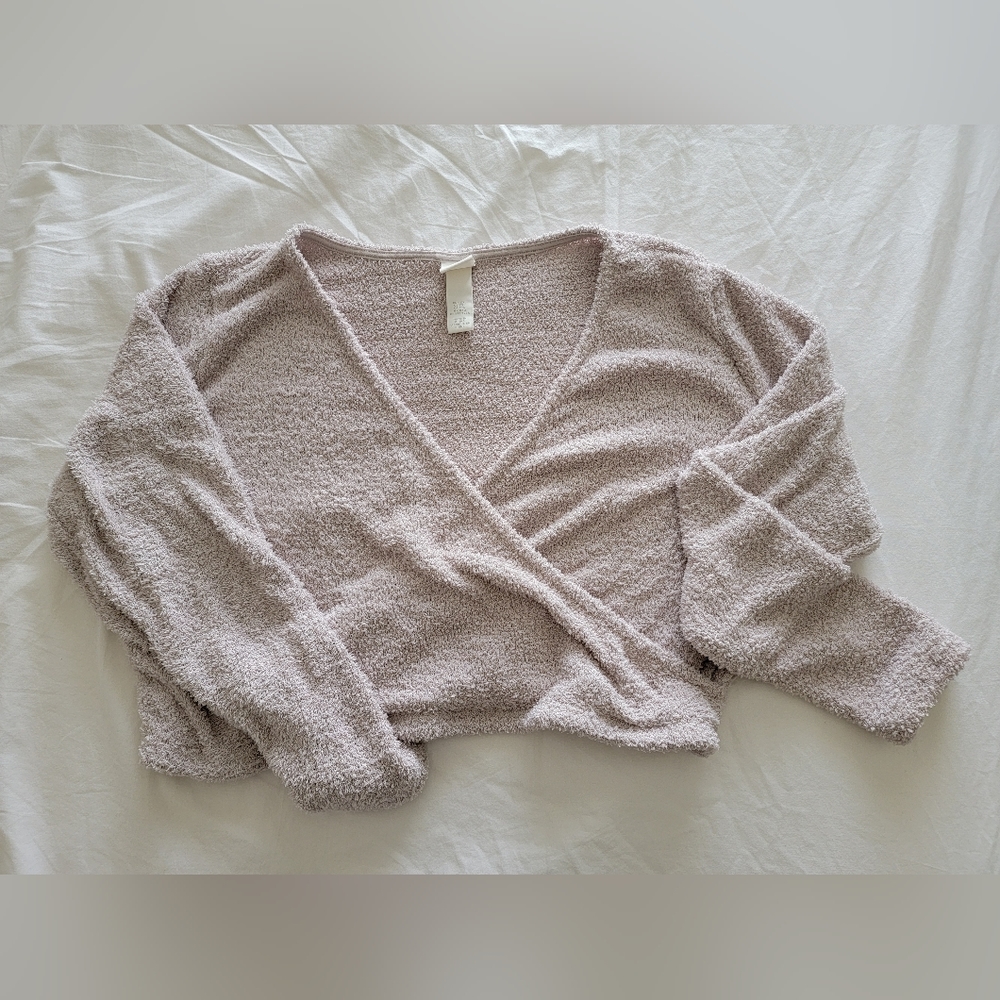 Light Purple Fuzzy Cropped Sweater